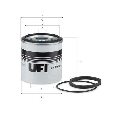 UFI Kraftstofffilter 24a9100 Anschraubfilter 104mm für Chrysler