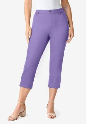 Plus Size Women's Plus Size 24/7 Capri Jean by Denim 24/7 by Roamans in Vintage Lavender (Size 24 W)