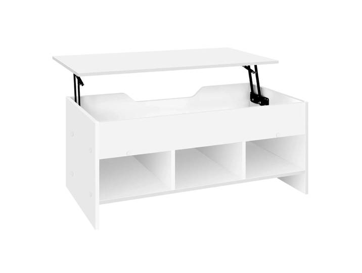 Table basse blanche avec plateau relevable 96x51x45 cm