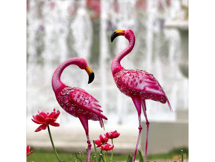 Statue de flamant rose pour jardin, décoration d'extérieur, ornement de pelouse de cour, cadeau de saisi unique 007