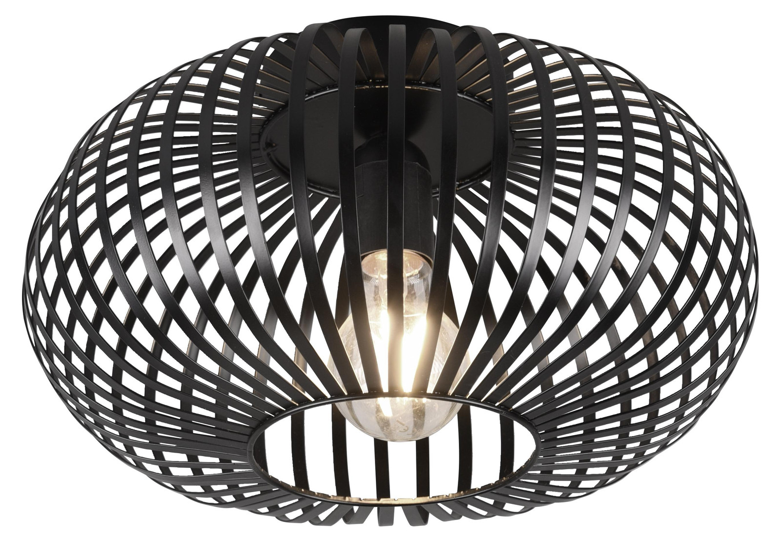 Trio Johann Plafondlamp zwart metaal Ø 30 cm