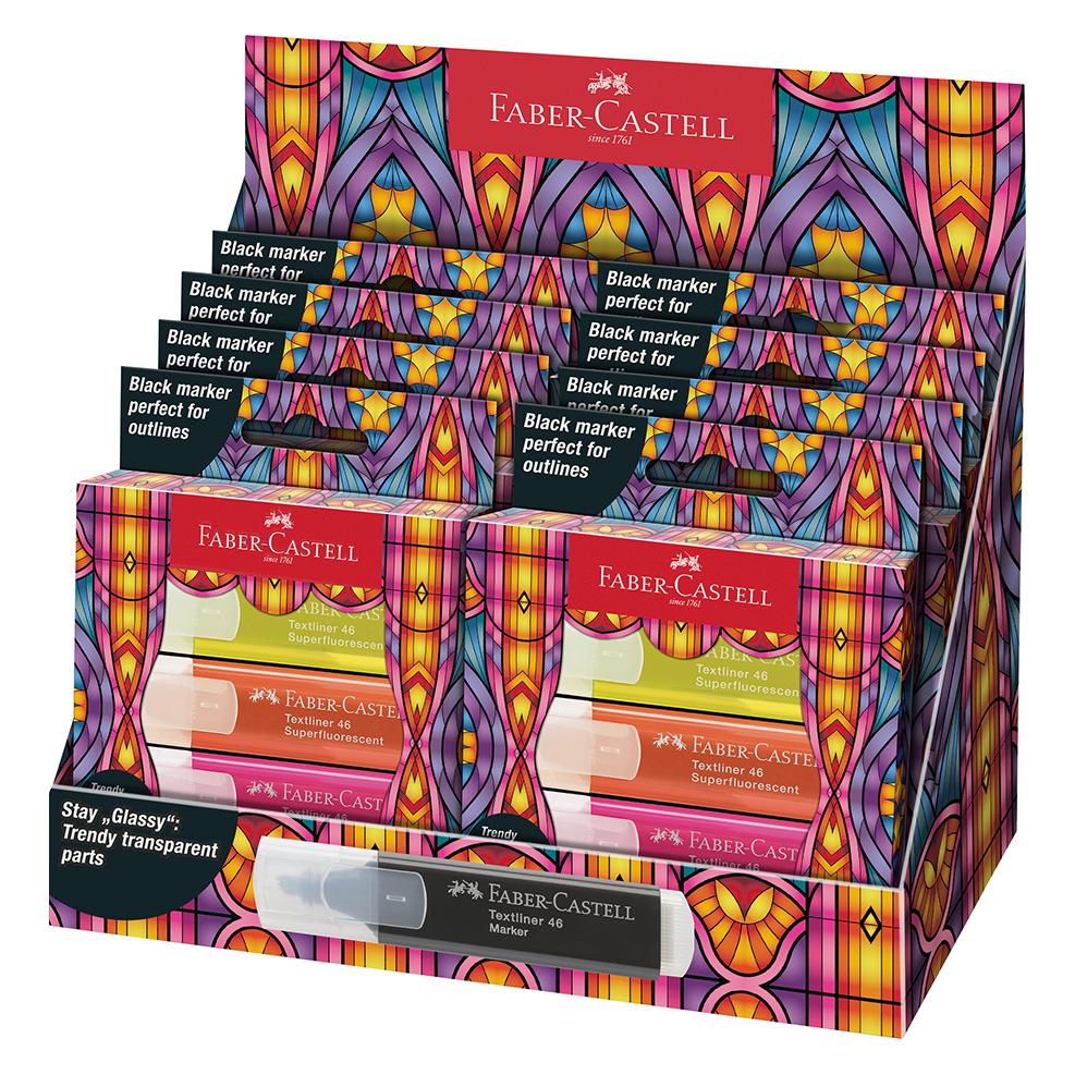 Faber-Castell Textmarker Glassy.4er Etuis farbig sortiert im Aufreisskarton (4x) (254693)