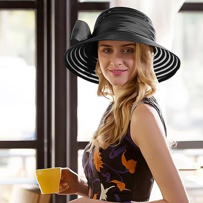 Hüte Faser Fischerhut Schlapphut Sonnenhut Hochzeit Teeparty elegante Hochzeit mit Bowknot Kopfbedeckung Kopfbedeckung
