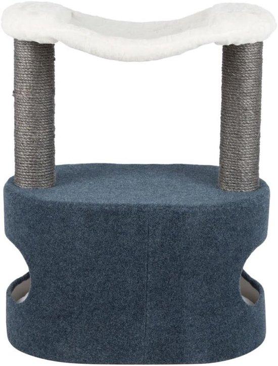 Famanu Katzenkratzbaum mit Höhle und Hängematte - 72 cm hoch - Blau/Weiß