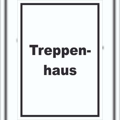 HB-Druck Treppenhaus Schild mit Text Stufen steigen hochkant A1 Rückseite selbstklebend