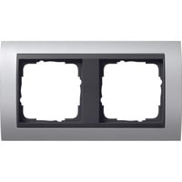Abdeckrahmen 2-fach Aluminium mit Zwischenrahmen, bruchsicher, für Unterputzmontage aluminium, Retail
