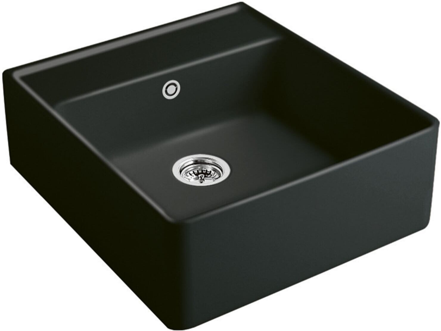 V&B; Spülstein-Einzelbecken Einbauspüle, pure black ; Villeroy & Boch (632000R7)