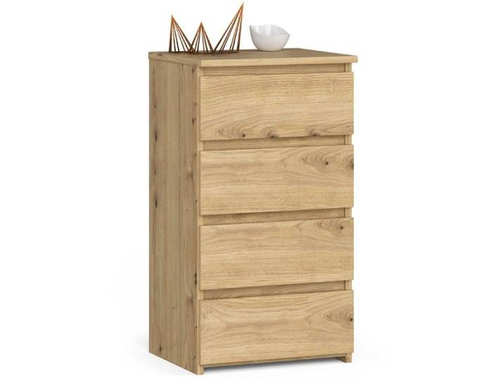 Commode à 4 tiroirs - Dimensions 40x35x74cm - Petite commode de chambre - Meuble d'appoint - Chêne