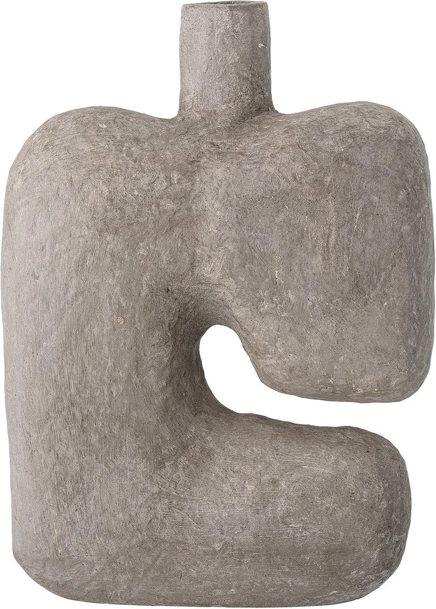 Decoratieve Vaas Grijs Papier-maché Stijlvol Woonaccessoire