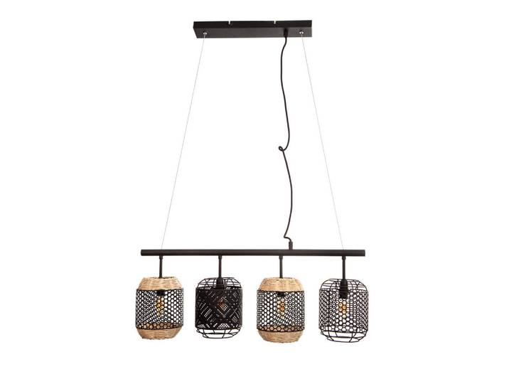 Globo Hängeleuchte David, Schwarz, Metall, bauchig, 15x150x74 cm, höhenverstellbar, Lampen & Leuchten, Innenbeleuchtung, Hängeleuchten, Pendelleuchten