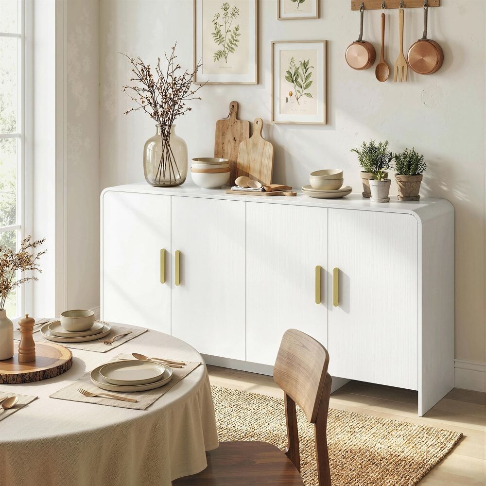 Homcom Aparador de cocina 152x40x80 cm blanco
