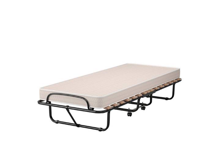 KOMFOTTEU Gästebett Klappbett mit Memoryschaum-Matratze 80x190 cm, Beige