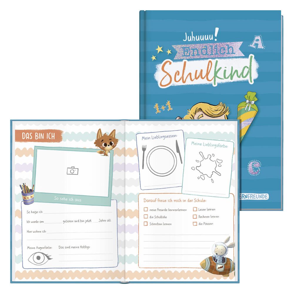 Häfft® Verlag Freundebuch Endlich Schulkind blau 10140-4
