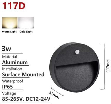 Inspired Finds SANDIY Outdoor Motion Sensor Wall Light Waterproof LED Stair & Garden Sconce (110220V) sensor Light 117d 12 24v Cold Light