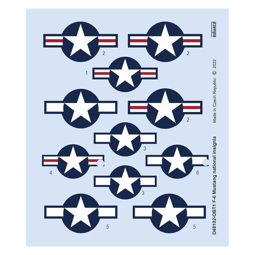 Eduard F-6 Mustang national insignia for (D48102)