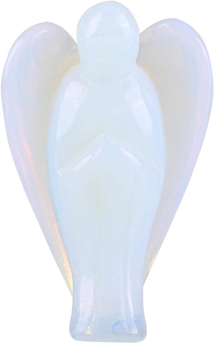 Opaal Engel Beeldje - Beschermengel van Kristal - Wit - 3.8 cm