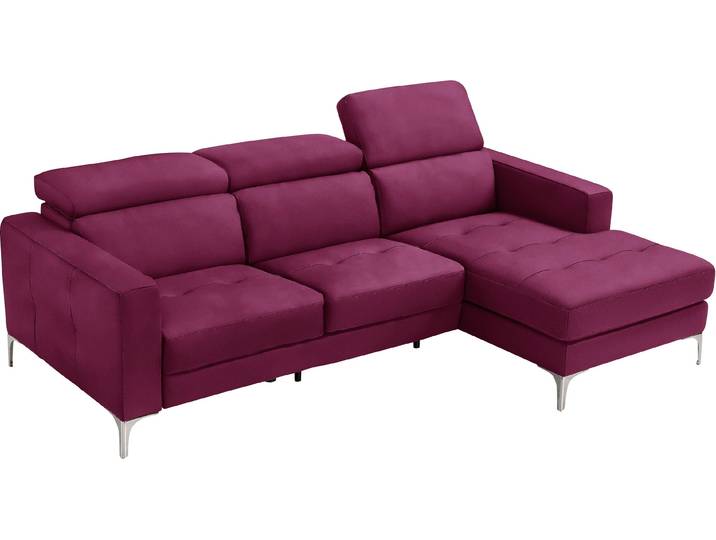 Ecksofa EGOITALIANO Matt, erstklassiger Sitzkomfort, aufwendige Detailverarbeitung, L-Form , pink (fuchsia), B:247cm H:100cm, Sofas, Ecksofa, mit verstellbaren Kopfteilen zum Relaxen