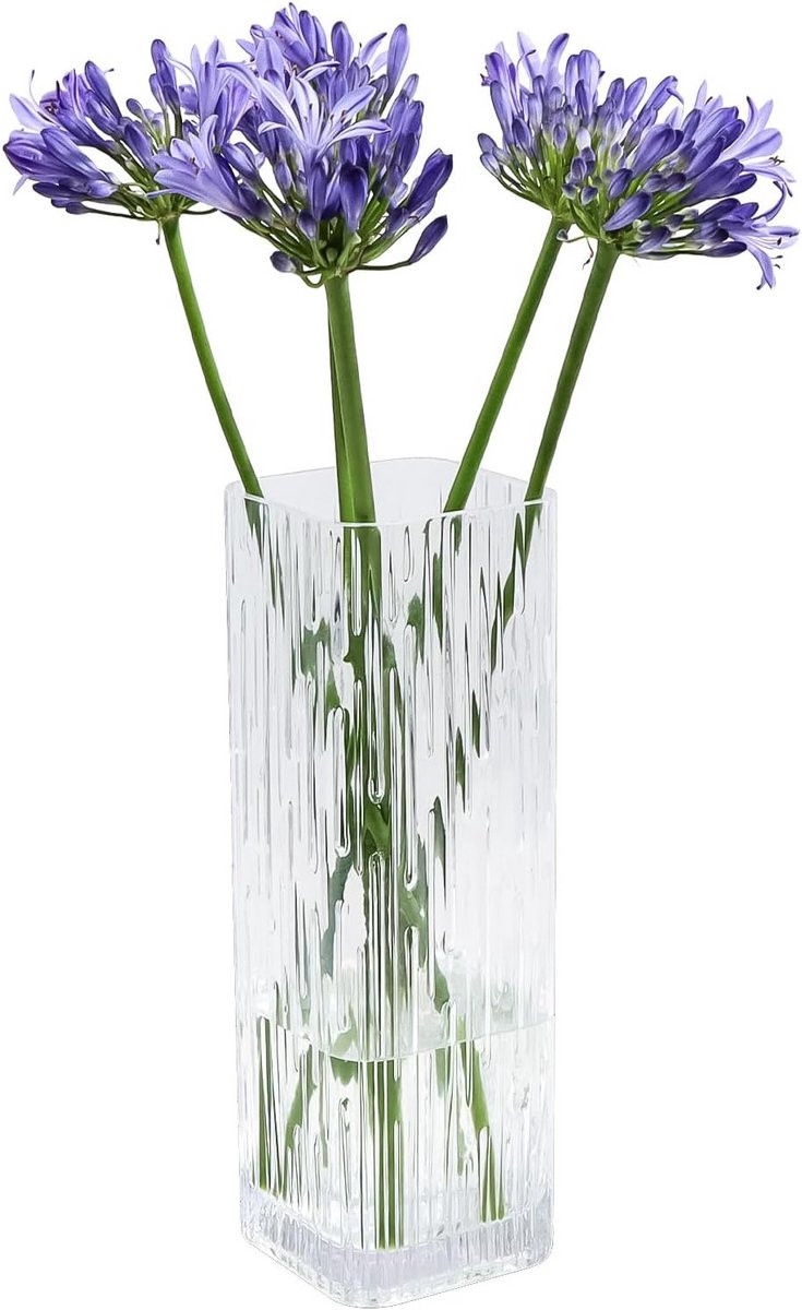 Hoge Vierkante Glazen Vaas 30 cm - Moderne Tafeldecoratie voor Bloemen