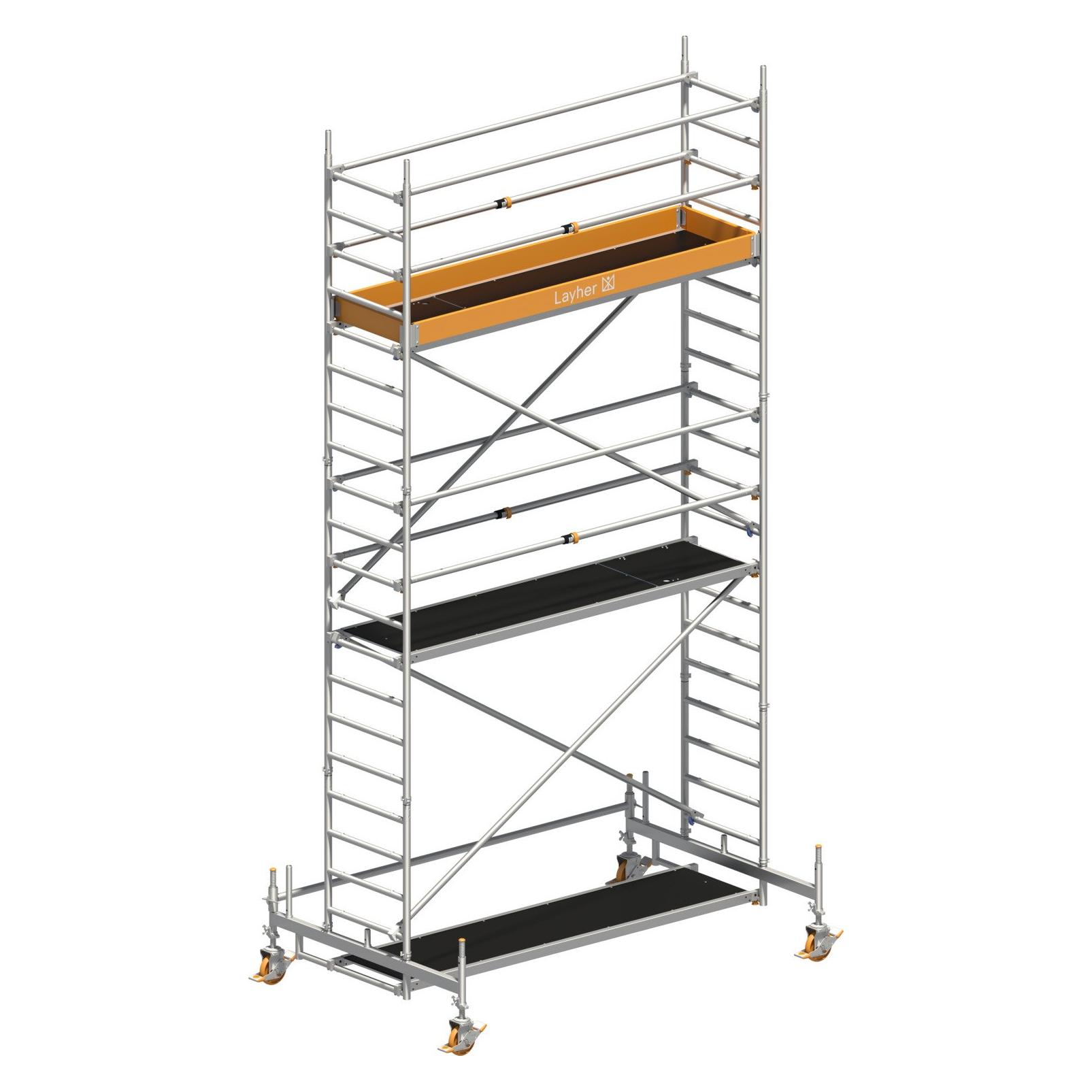 Layher Uni Standard P2 mit Uni Telegeländer, 1411104 max. Plattformhöhe, 4.35 m (Plattformleiter, 435 cm) (229220)