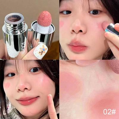 Trendy Discount Goods Velvet Liquid Blush Blusher Matte Sponge Head Natural Lasting Contour Blush Tint Brighten Facial Makeup c