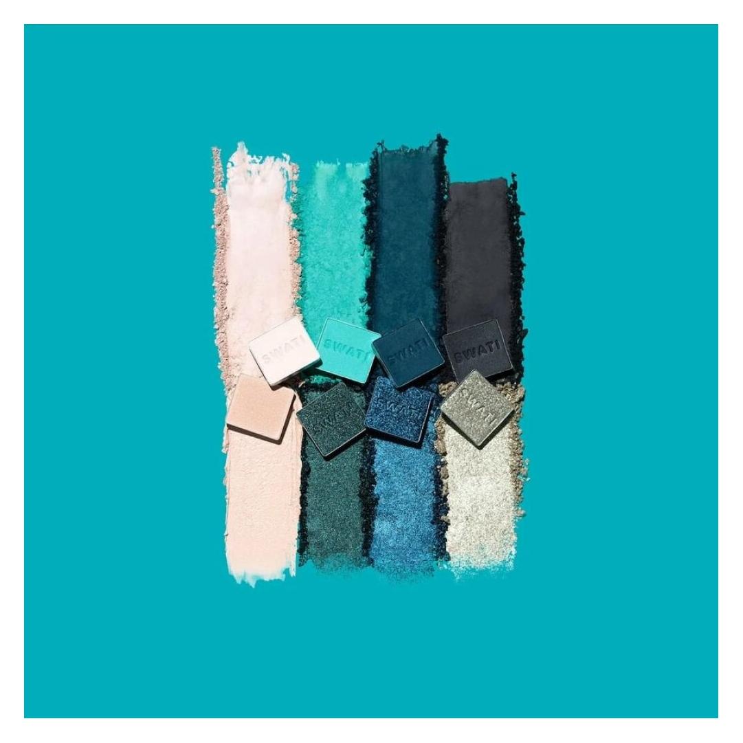 Swati Azurite Eye Shadow Palette (Black Rose, Emerald, Four Opal, Lolite, Marble, Midnight Sky, Mint, Primer) (SWA732)