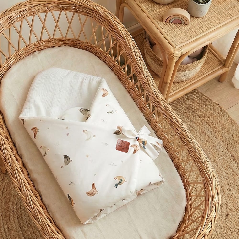 Sevira Kids Gigoteuse d'emmaillotage bébé en coton écru dès la naissance 4 moi Beige 75x4x75cm