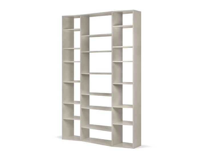 Regal I MDF Mitteldichte Holzfaserplatte , lackiert Grau/Sandgrau 144 x 224 x 34cm