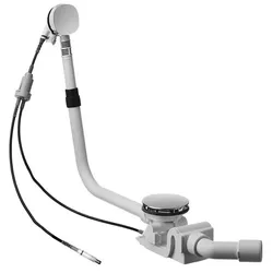 Duravit Quadroval Ein-,Ab- und Überlaufgarnitur 791249000001000, chrom, für Shower + Bath