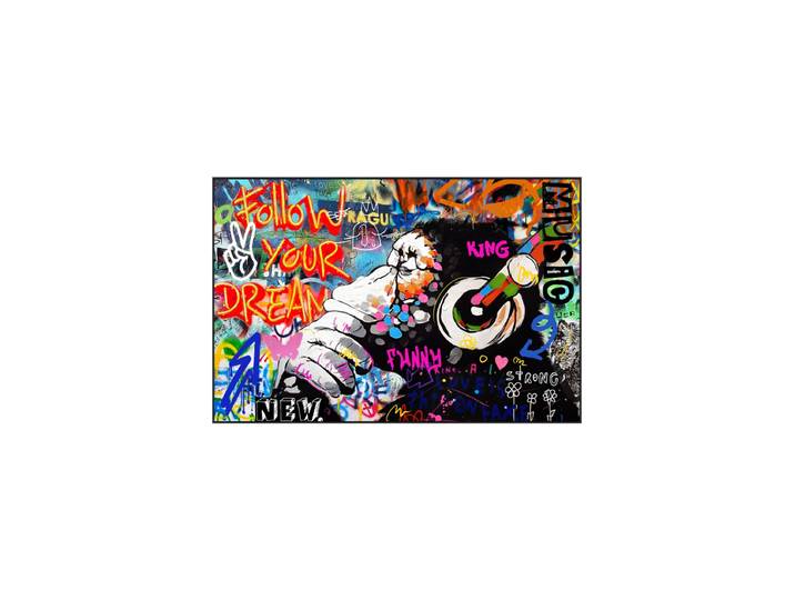 Handbemaltes, gerahmtes Bild „Musik Dream“ 80 x 120 cm Multicolor Crea Collection