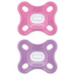 MAM, Nuggi, Comfort 2 Sucettes en Silicone 0 Mois et + et une Boîte de Stérilisation Rosa (2x, 0 - 2 Monate)