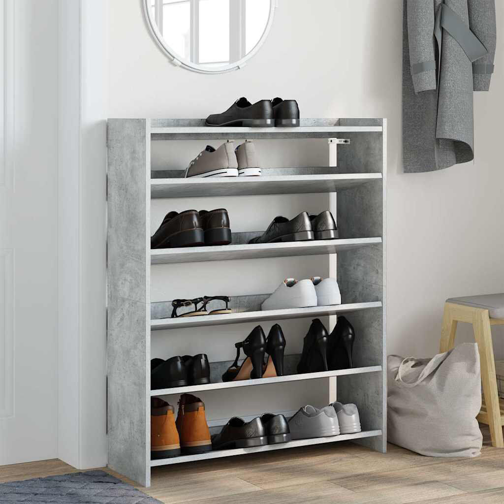 17 Stories 18 Pair Shoe Rack Concrete Grey 18