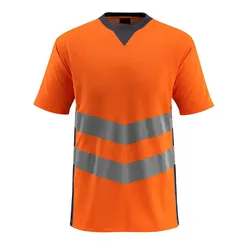 Warnschutz T-Shirt "SANDWELL" Safe Supreme UV-Schutz - XXL - orange/schwarzblau