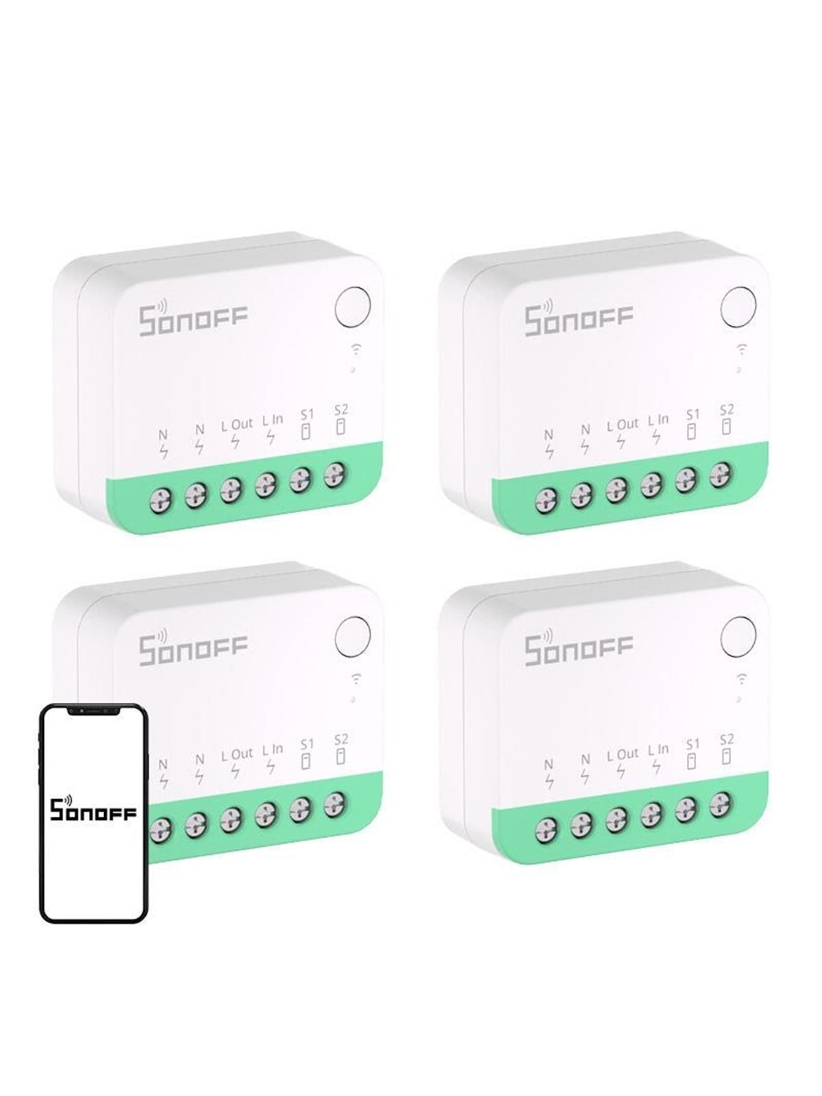 Sonoff SONOFF MINIR4M (Extreme) Matter-Schalter, 4er-Pack