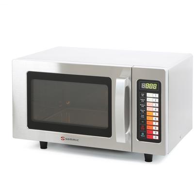 Sammic MO-1000 230/50/1 Professionelle Mikrowelle 1000 W, 25 L, Edelstahl-Innenraum, fester Keramikboden, 10 Programme, 60'-Timer