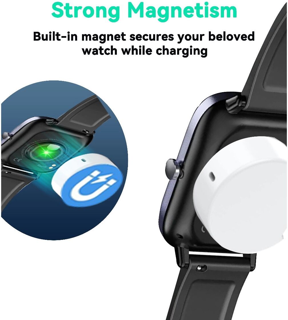 INF Chargeur portable compatible avec Apple - Chargeur de voyage compact PC+ABS avec câble détachable Le noir