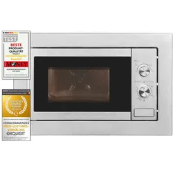 Exquisit Einbau-Mikrowelle EMW10-020 inox | max. 800 W | Garraum 20 l | Inox Front