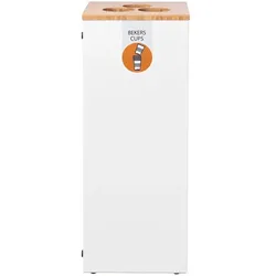 Mülltrennsystem Lune Paxa Large Bechersammler 65 L weiß 3 Becheröffnungen (Ø 9,5 cm), gefertigt aus verzinktem Stahl
