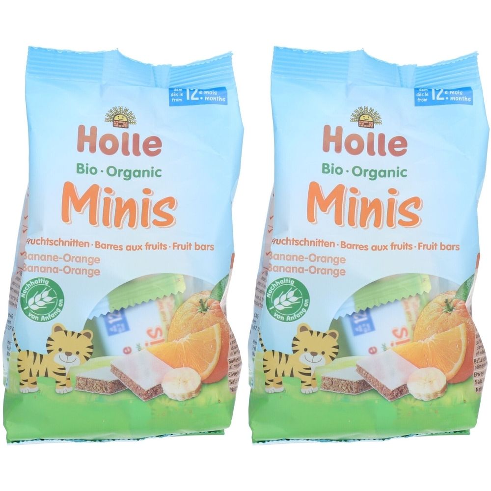 Holle Minis Fruchtriegel Banane-Orange bio x2 2x100 g Riegel