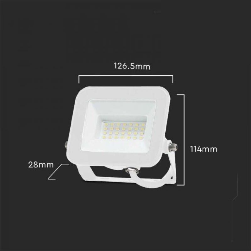 VTAC Projecteur LED Extérieur 20W IP65 Garantie 5 ans BLANC - Blanc Froid 6000K - 8000K