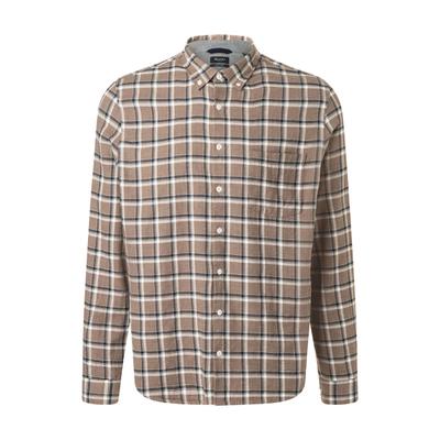 Langarmhemd MAERZ MUENCHEN "Maerz Muenchen 723601 Langarmhemd Herren Bekleidung", Herren, Gr. 39/40, EURO-Größen, braun (beige), 100% Baumwolle, Hemden