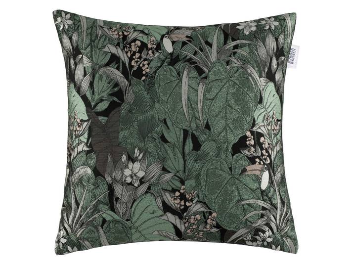 Schöner Wohnen Kissenbezug, Grün, Dunkelgrün, Textil, Blätter, 45x45 cm, Heimtextilien, Wohntextilien, Kissenbezug