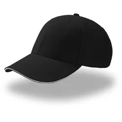 Atlantis Unisex 6-Panel Baseball Kappe 'Sport Sandwich' Klassische Cap SPSA black/white one size