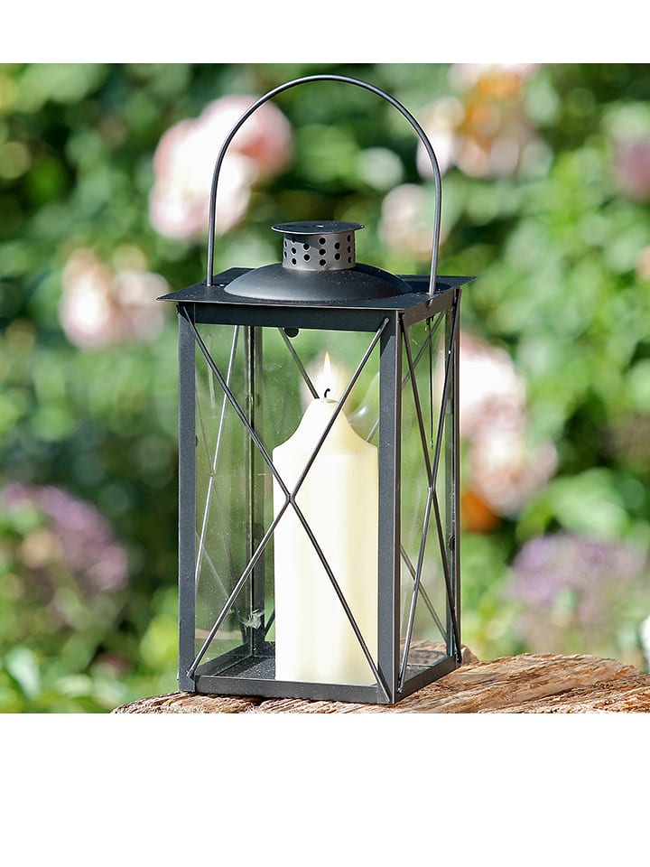 Boltze Laterne "Farol" in Schwarz - (H)30 cm - onesize