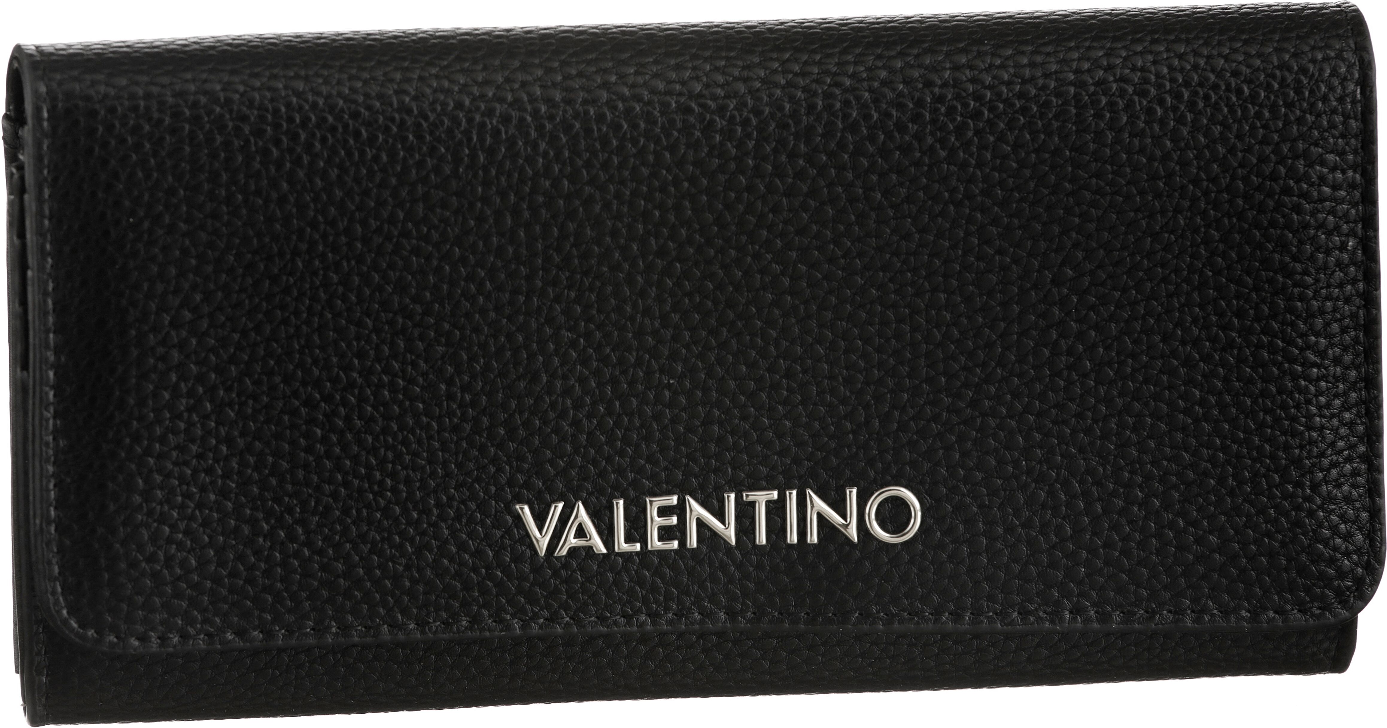 Geldbörse VALENTINO BAGS "BRIXTON", Damen, schwarz, Lederimitat, Kleinlederwaren Geldbörse, Damen Geldbeutel, Portemonnaie mit Logoschriftzug schwarz Einheitsgröße