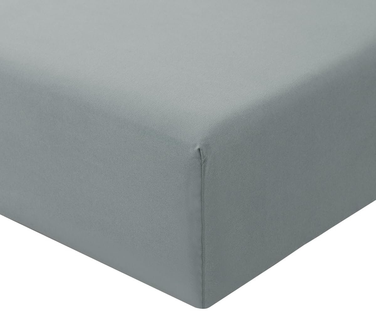 Ibenzoa Premium Zachte Satijnen Hoeslaken Set voor Boxspringbedden 180x200 cm Lichtgrijs