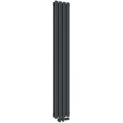 Emke Heizkörper, Ovaler Heizkörper, Anthrazit 160x24cm 623W Doppellagig, Heizkörper, Schwarz