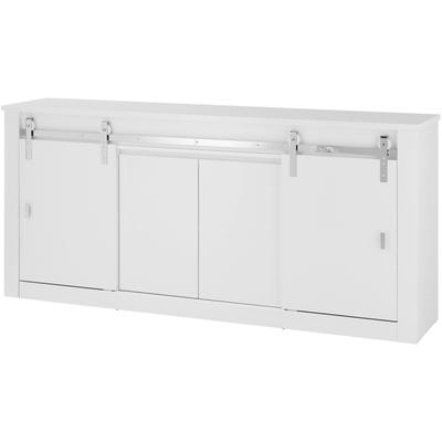 Sideboard HOME AFFAIRE "Daytona, moderner Schrank, zeitlose Kommode, 201 cm breit", weiß (weiß, weiß hochglanz), B:201cm H:91cm T:43cm, Sideboards, Sideboard, mit Schiebetürenbeschlag in Chrom-Optik, ausreichend Stauraum