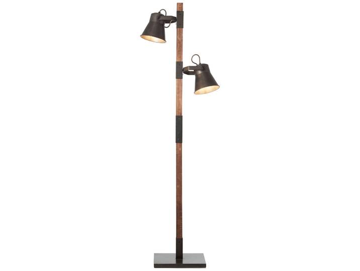 BRILLIANT Tischleuchte Plow , schwarz (schwarz stahl, holz), 2, H: 153,5cm, 1 Stk., Leuchten, Standleuchte 2flg schwarz stahl/holz, Tischleuchte