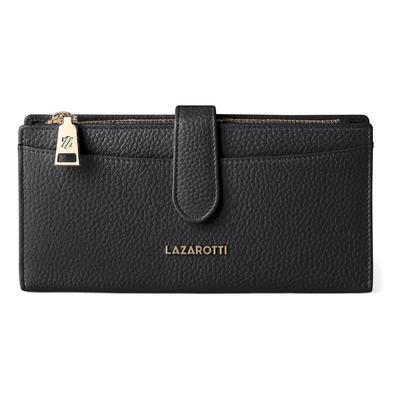 Geldbörse LAZAROTTI "Bologna Leather Geldbörse Leder 20 cm", Damen, schwarz, Leder, Kleinlederwaren