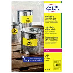 Avery-Zweckform L6128-20 Folien-Etiketten Ø 30 mm Polyester-Folie Gelb 960 St. Permanent haftend Farblaserdrucker, Laserdrucker, Farbkopierer, Kopierer,
